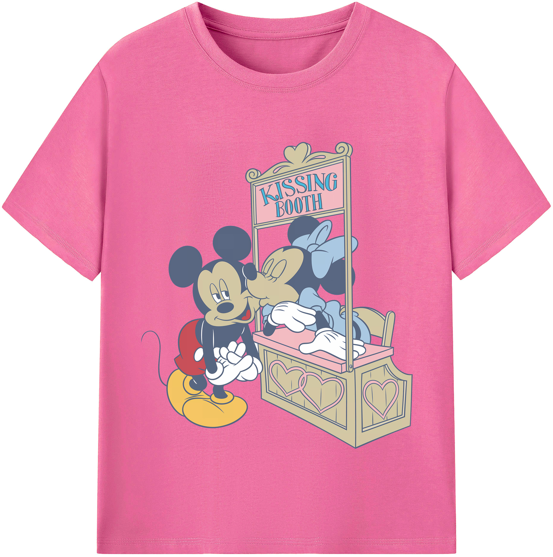 （画像用） ミッキーマウス Mickey Mouse レディースカジュアルプリントTシャツ（綿100％）